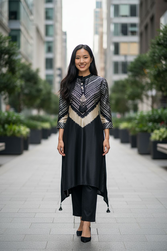 Black Tassels Gazi Silk  Salwar Suits 1031-10152