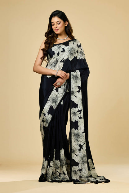 Printed Cut Dana Semi crepe Sarees 1011-10036