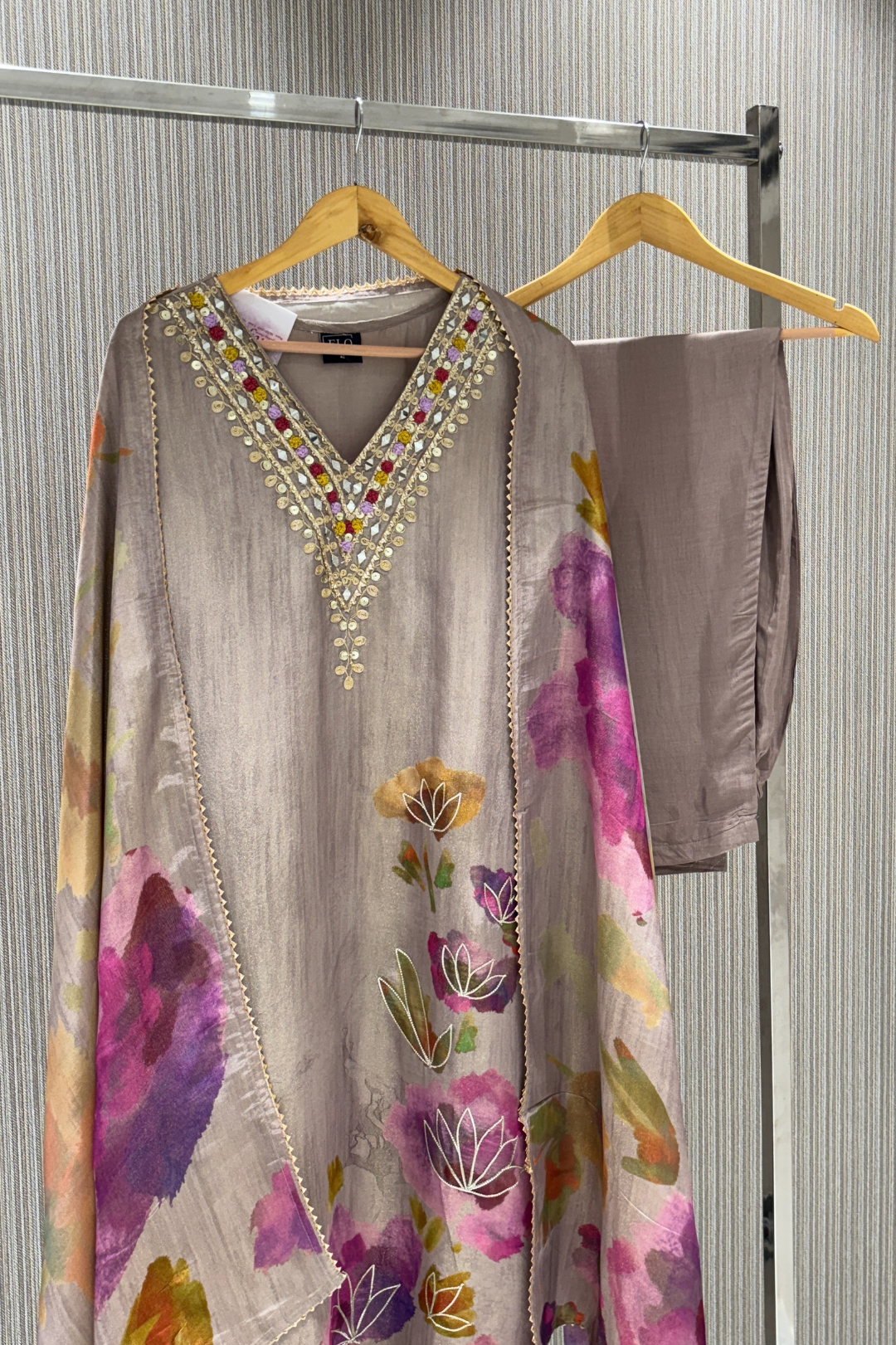 Brown Digital print Tissue Salwar Suits 1005-10135