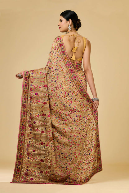 Beige Kashmiri Georgette Sarees 1007-10002