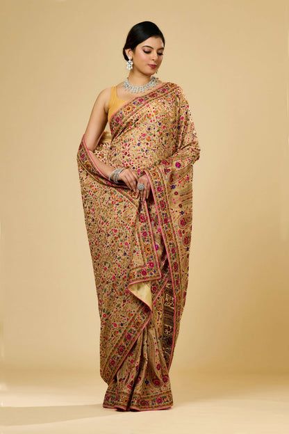Beige Kashmiri Georgette Sarees 1007-10002
