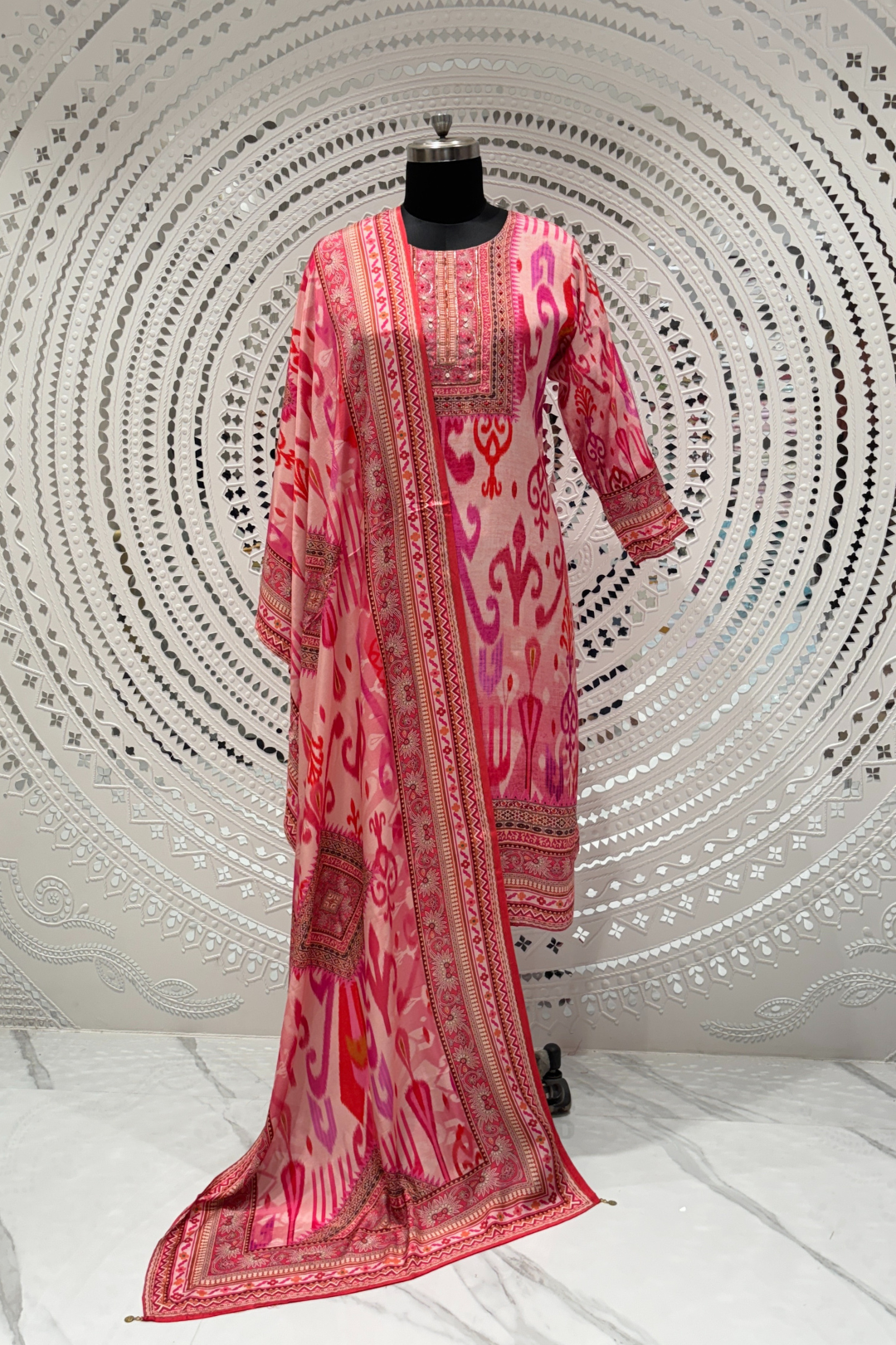 Pink  Printed  Muslin  Salwar Suits 1005-10154