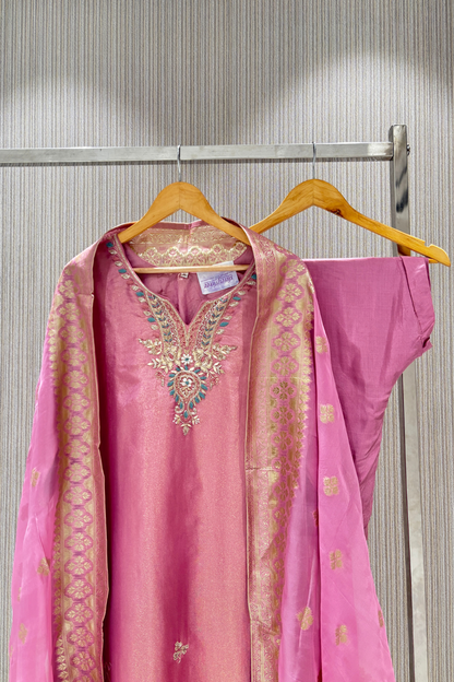 Pink Boolean work Tissue  Salwar Suits 1028-10125