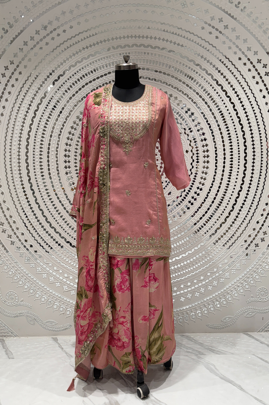 Pink  Neem Zari  Tissue  Salwar Suits 1017-10163