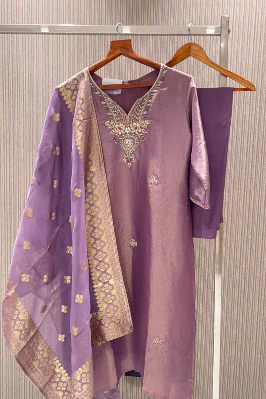 Purple Boolean work Tissue  Salwar Suits 1028-10125