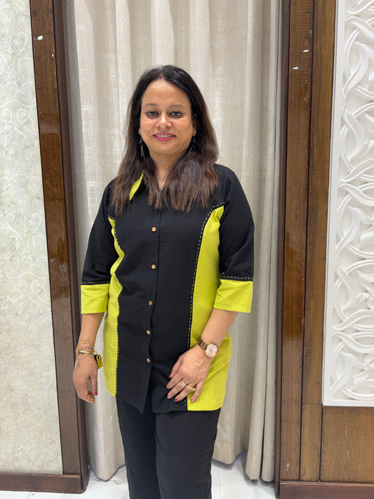 Black Kathawork Coord Set 1016