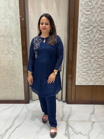 Blue Chinon Handwork Coord Set 1005