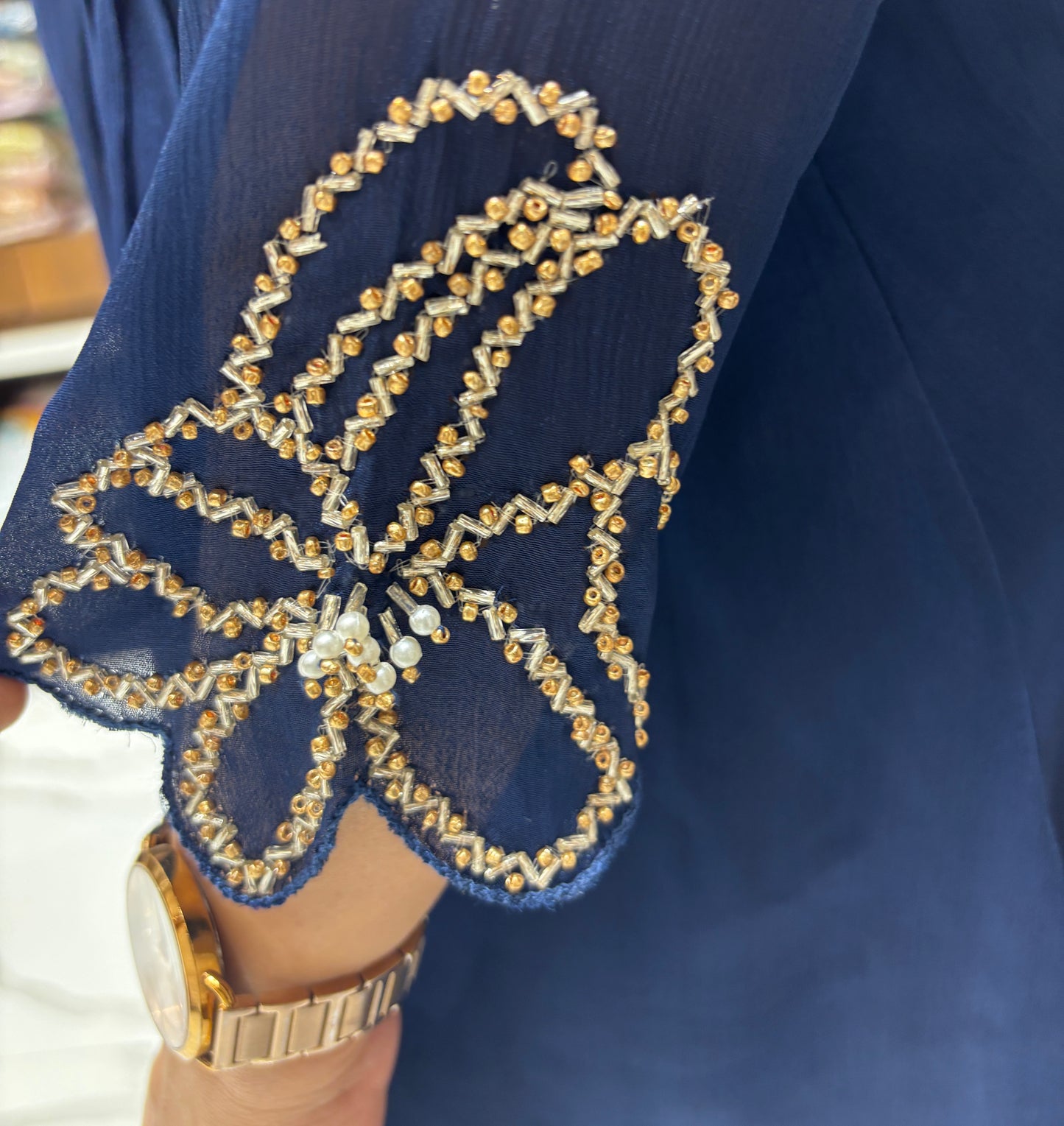 Blue Chinon Handwork Coord Set 1005