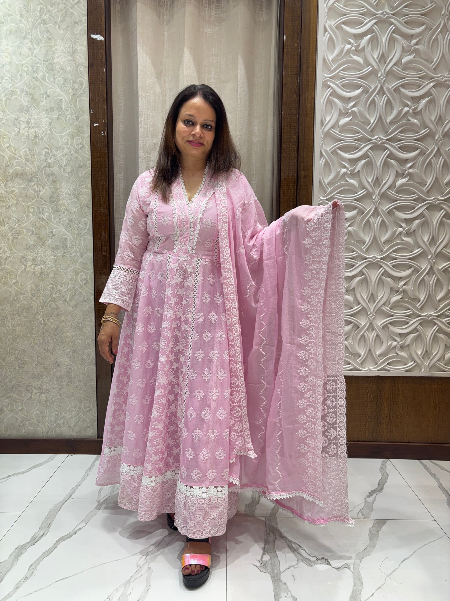 Pink Chikankari Suit 1026