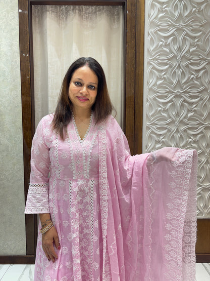 Pink Chikankari Suit 1026
