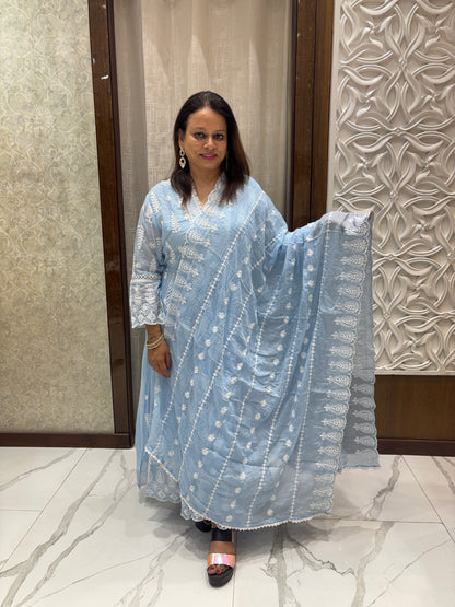 Blue Chikankari Suit 1027