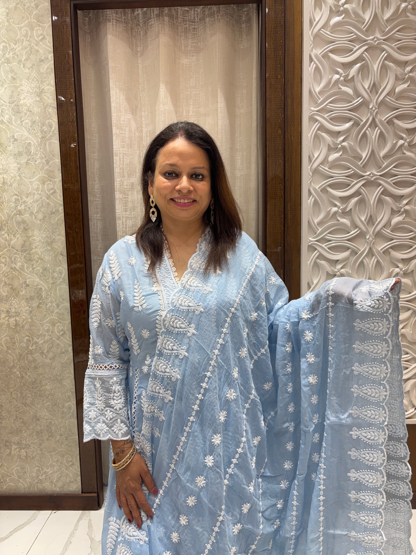 Blue Chikankari Suit 1027