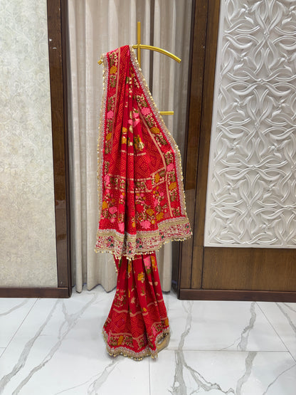 Red Nand Gao Saree