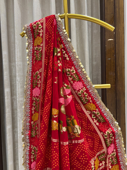 Red Nand Gao Saree