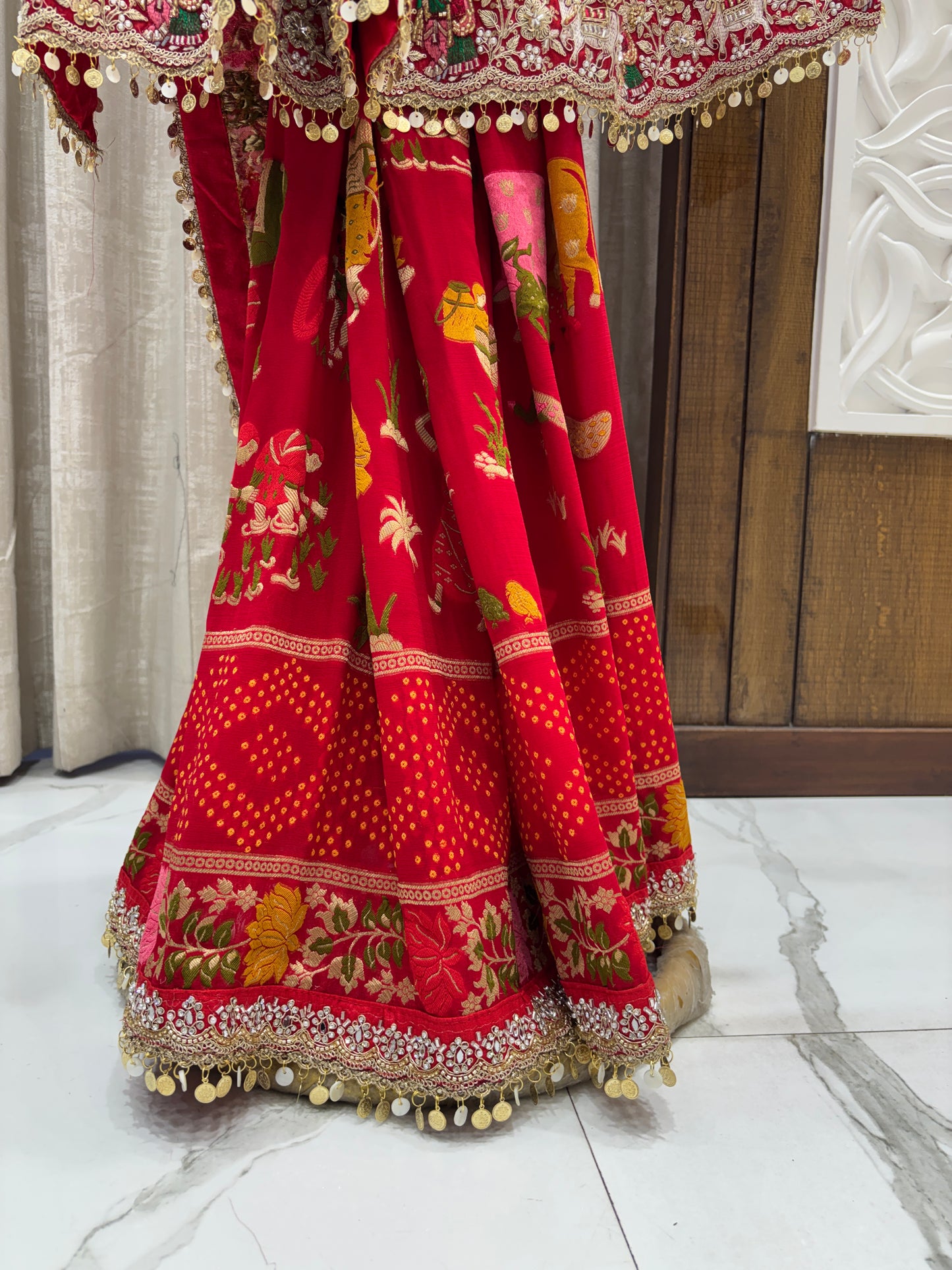 Red Nand Gao Saree