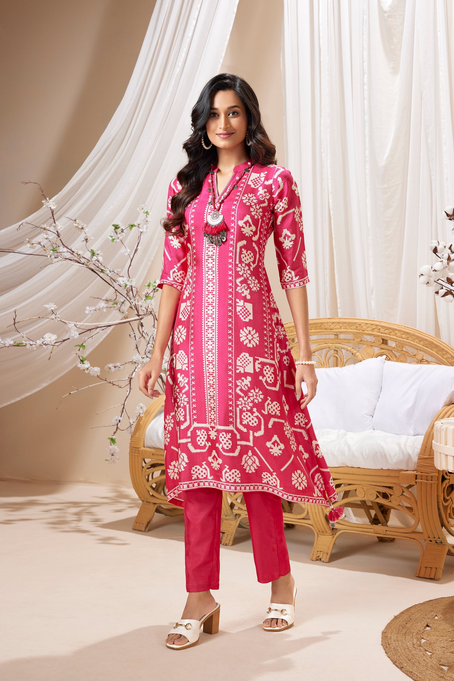 Pink Printed Dola Silk Salwar Suits 1027-10166