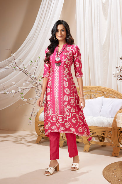 Pink Printed Dola Silk Salwar Suits 1027-10166