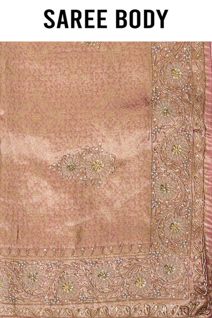 Pink Boolean work Tissue Sarees 1007-10008