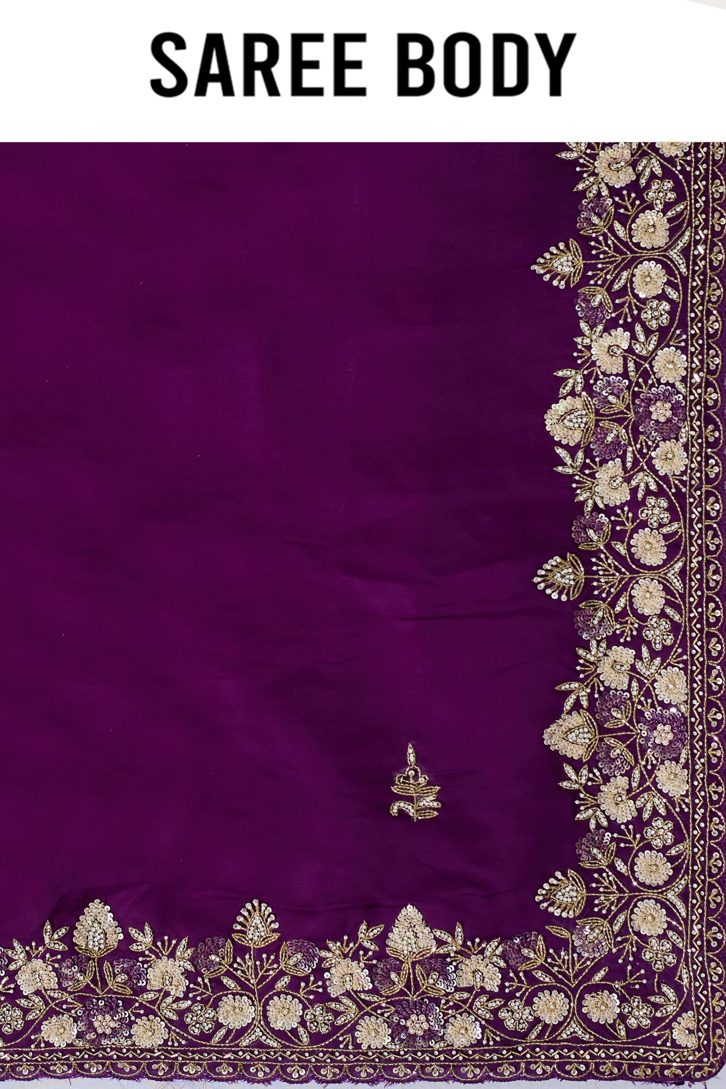 Wine sequins Organza Sarees 1007-10004