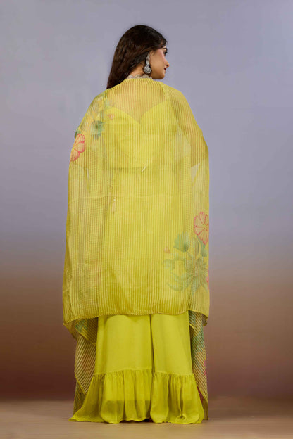 Yellow Sequins Chinon Indo Western 1017-10078