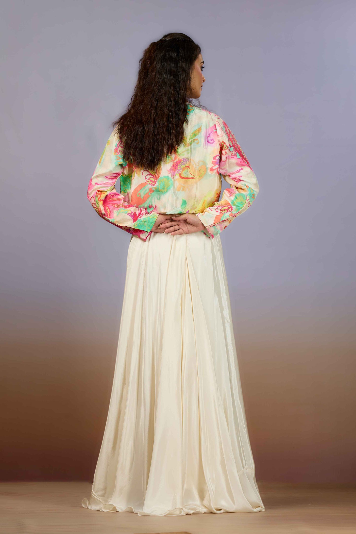 Cream Cut Dana HO silk Indo Western 1017-10082