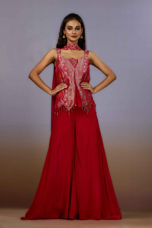 Rani Embroidery HO silk Indo Western 1017-10081