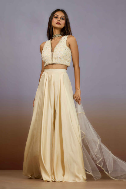 Cream Cut Dana HO silk Indo Western 1024-10114