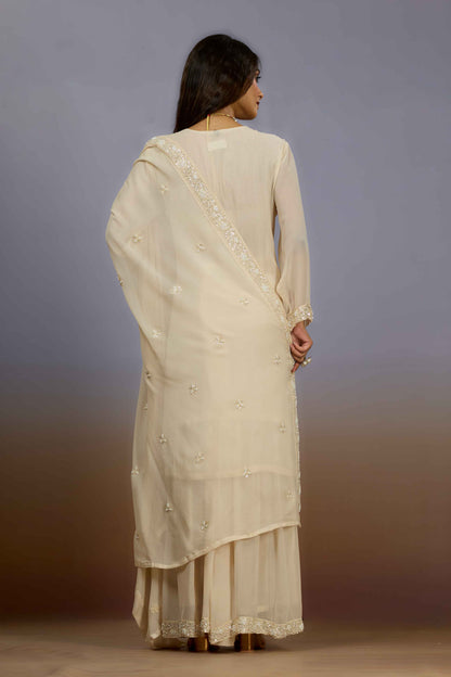 Cream Cut Dana Georgette Indo Western 1026-10116