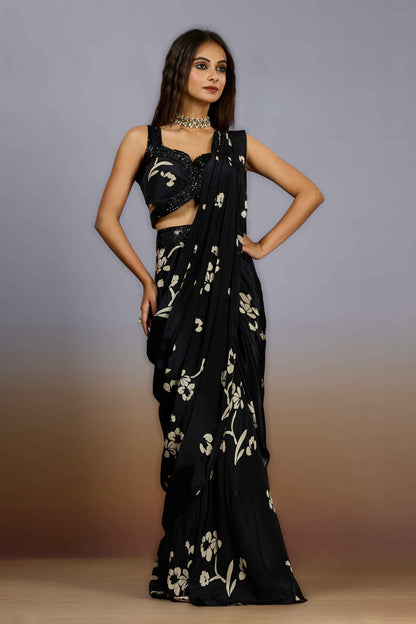 Black Cut Dana HO silk Indo Western 1022-10109