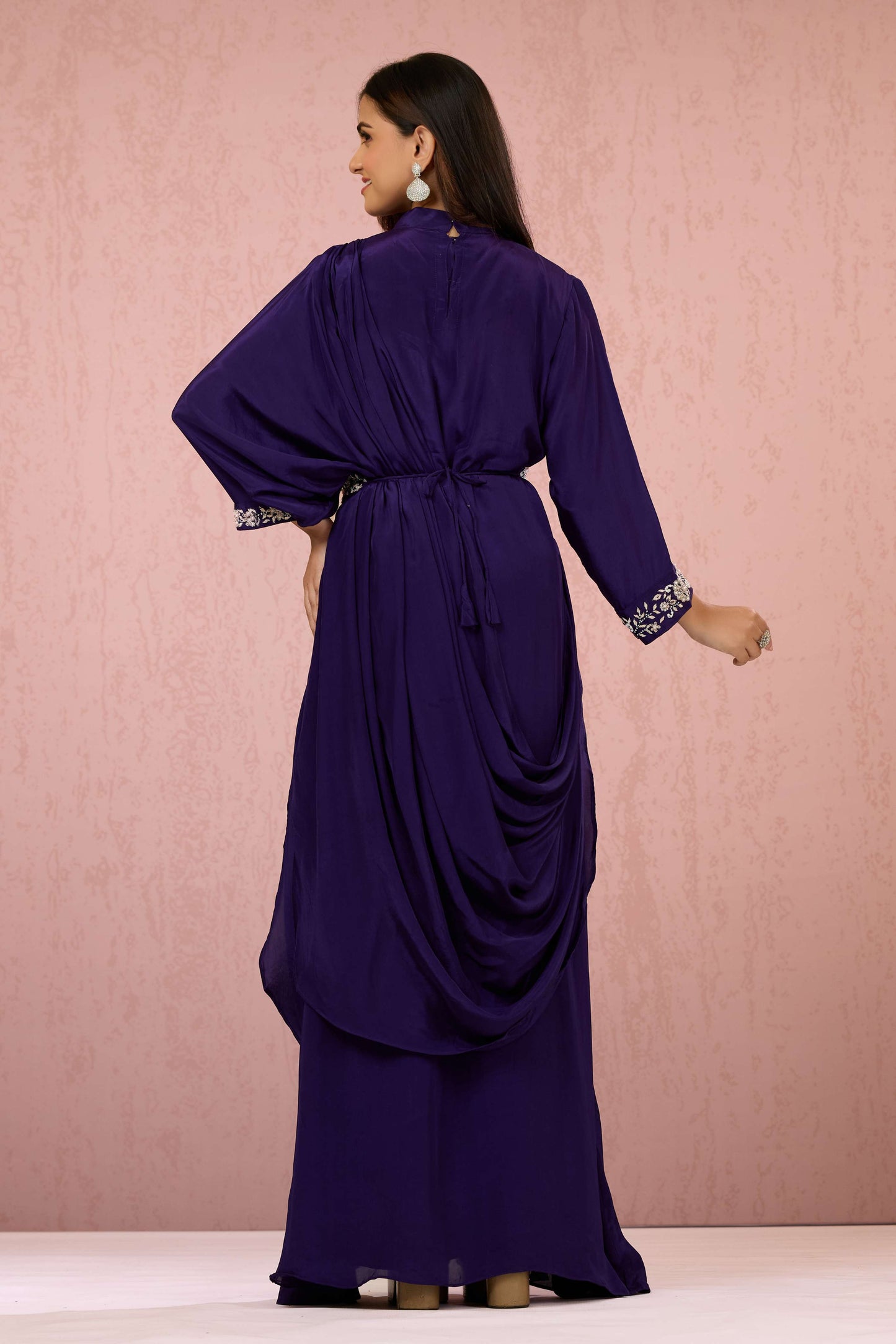Purple zardozi work HO silk Dress 1014-10071