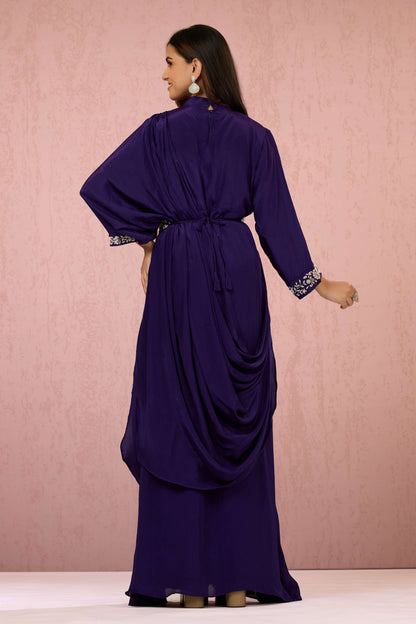 Purple zardozi work HO silk Dress 1014-10071