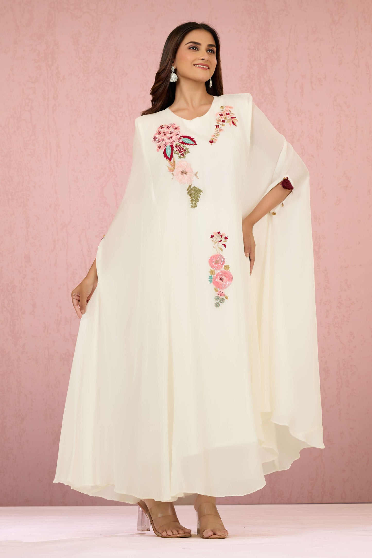White Embroidery Chinon Coord Set 1014-10065