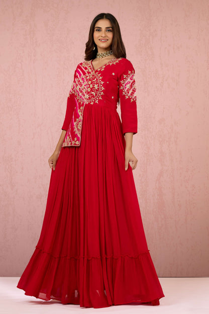 Red Boolean work Chinon Dress 1015-10068