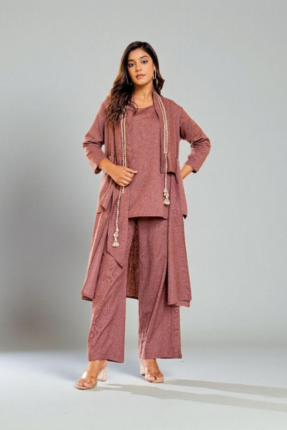 Pink Tassels Khadi Cotton  Indo Western 1017-10160